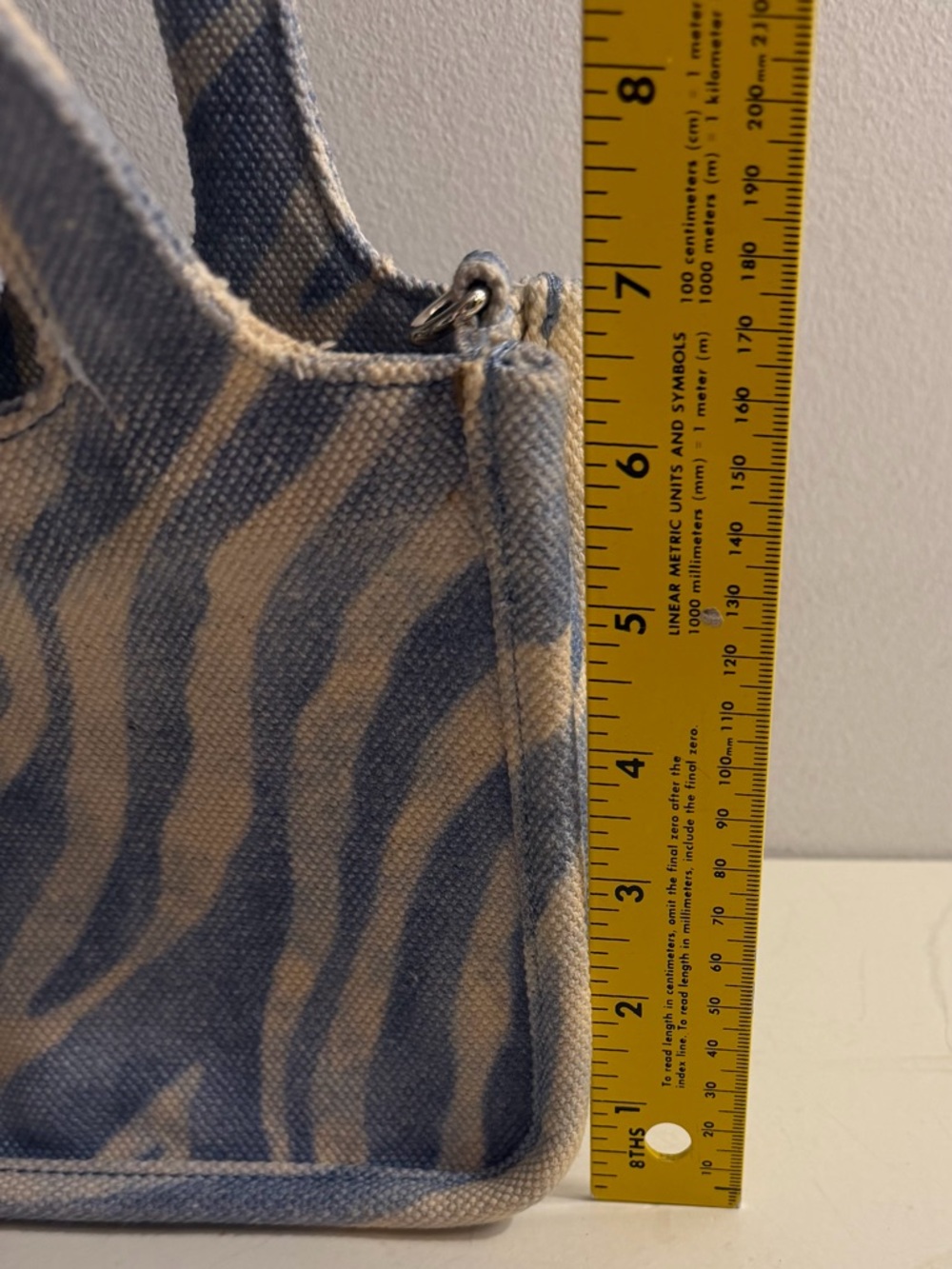 Vince Camuto small tote in blue and white zebra print.  NWT - Picture 14 of 14